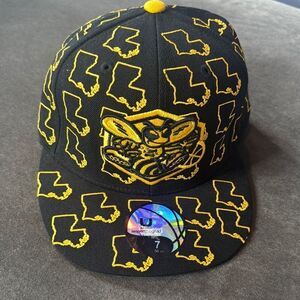 Vintage Adult Unisex New Orleans Hornets NBA Black & Yellow Cap Hat Size 7 NEW